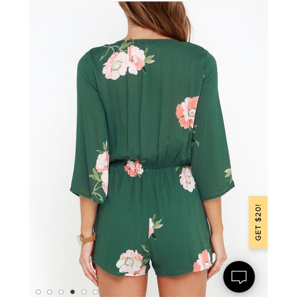 O'Neill Indica Green long sleeved Floral Print Romper size small - Picture 5 of 12